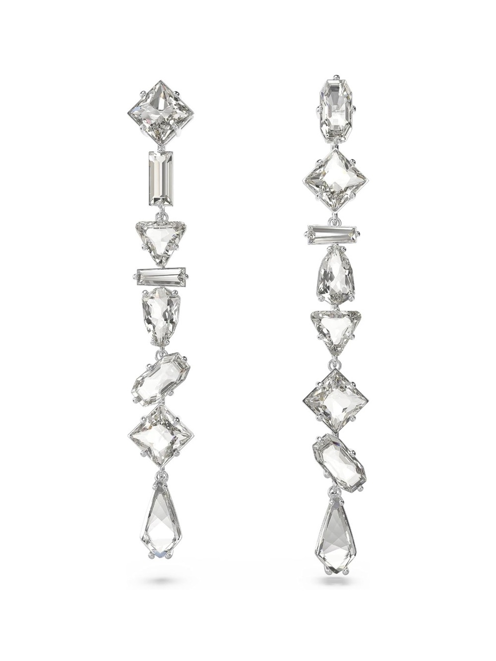 Swarovski Clear Multi-Shape Linear Mesmera Drop Earrings - New